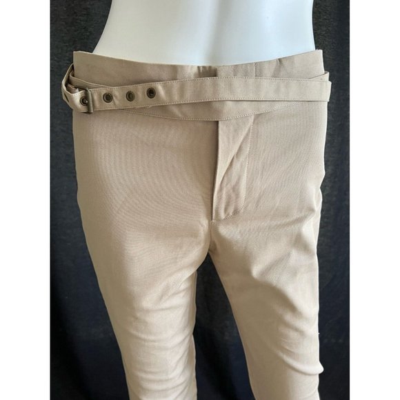 $795 NWT Authentic Gucci Women's Pants Khaki Attached Adjustable Belt IT 38 US 4 - Picture 2 of 11